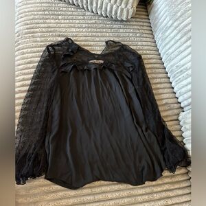 NWT Loft blouse, black and sheer size xs